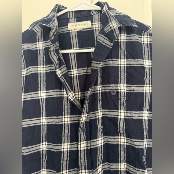Aeropostale Tops - Aeropostale Navy and White Plaid Shirt